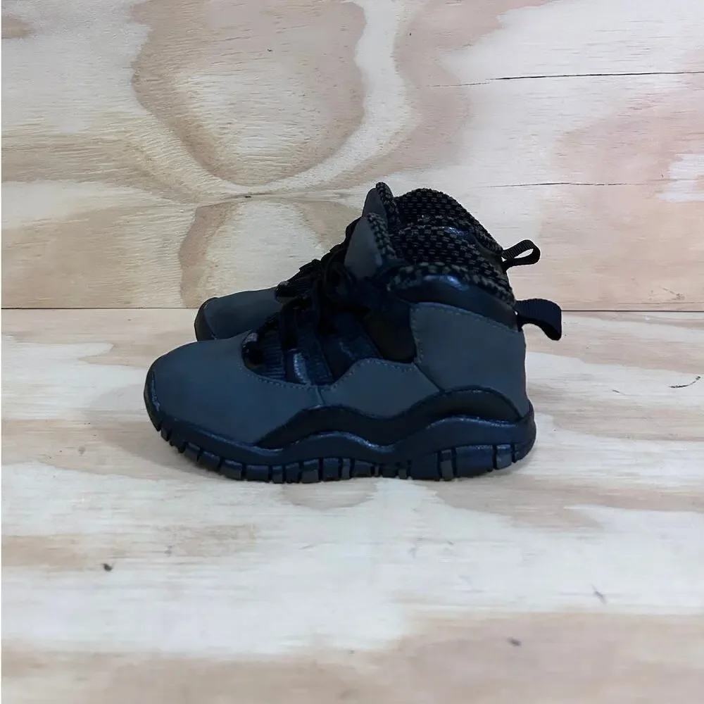 Nike-Air Jordan 10 Shadow-Sneakers-Gray/Black-Kids Little Unisex -8Y-310808-002